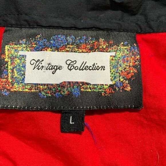 Vintage Collection Red Black Dark Floral Embroidered Long Sleeve Western Shirt - Picture 7 of 10